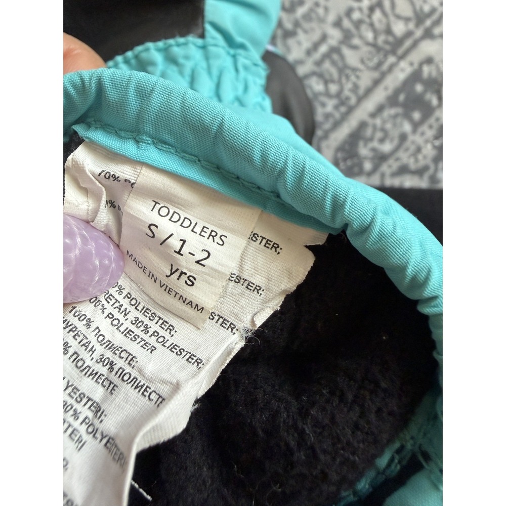 Dakine Toddler Brat Mittens Teal Turquoise Animal Monster Face Snow Mitts Size S - Picture 6 of 6